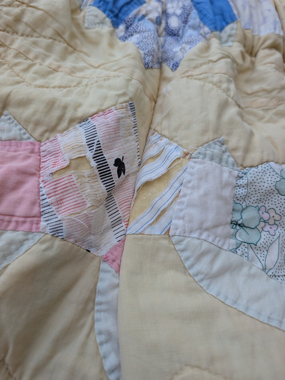 VINTAGE QUILT PANTS feedsack patchwork upcycled S - Picture 13 of 16